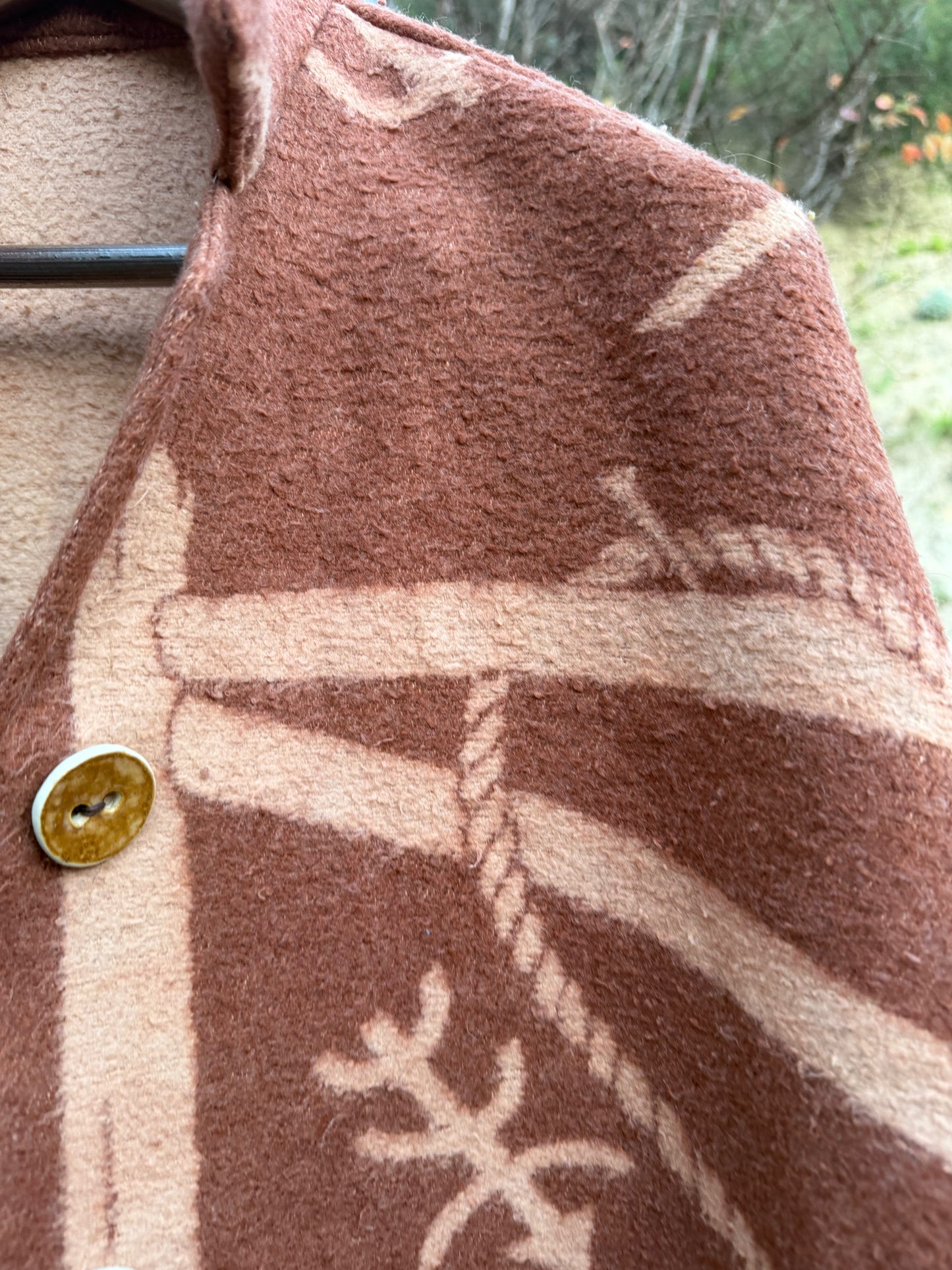 1940's Beacon Campfire Coat Cowboy Brown Tan Creme Woman’s Medium