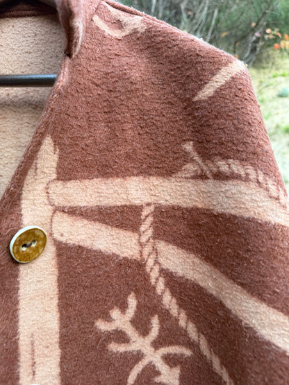 1940's Beacon Campfire Coat Cowboy Brown Tan Creme Woman’s Medium