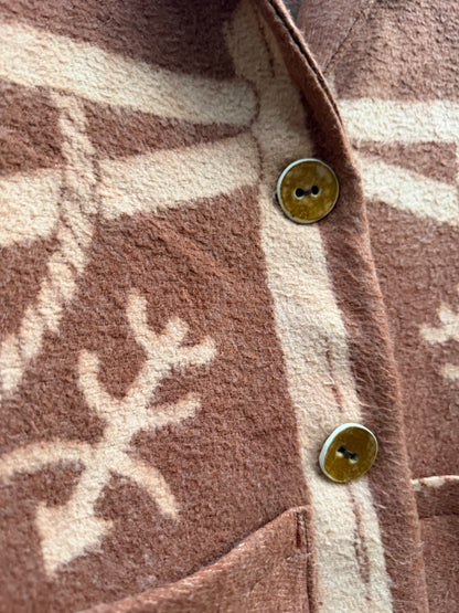 1940's Beacon Campfire Coat Cowboy Brown Tan Creme Woman’s Medium