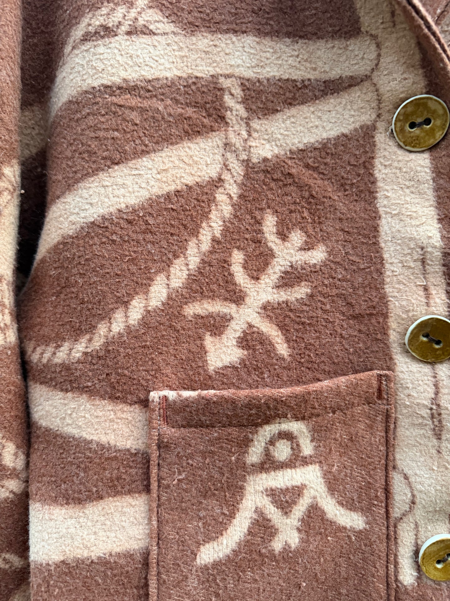 1940's Beacon Campfire Coat Cowboy Brown Tan Creme Woman’s Medium