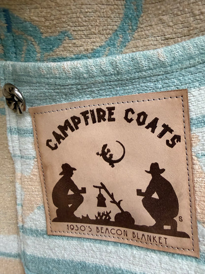 1930's Beacon Campfire Coat Cowboy Blue Tan Creme Woman’s Small