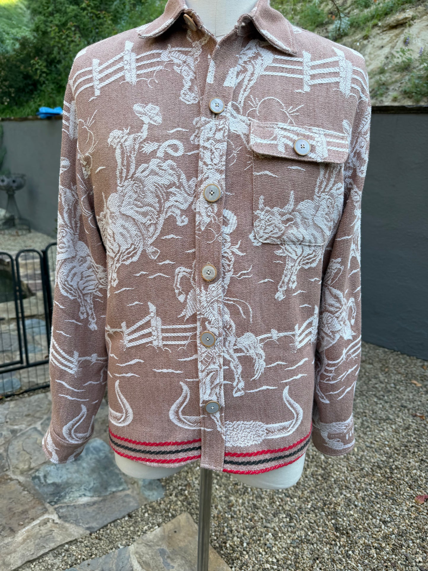 1930’s Cotton Mens Cowboy Woven Blanket Overshirt