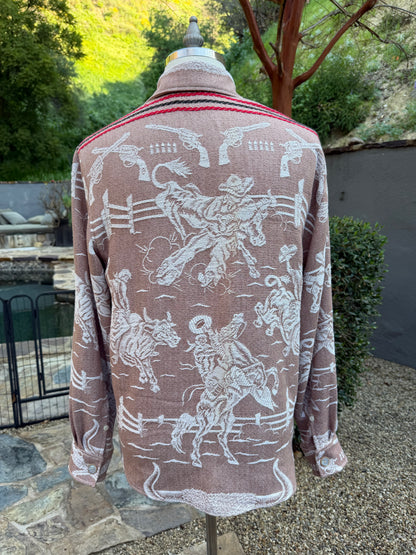 1930’s Cotton Mens Cowboy Woven Blanket Overshirt