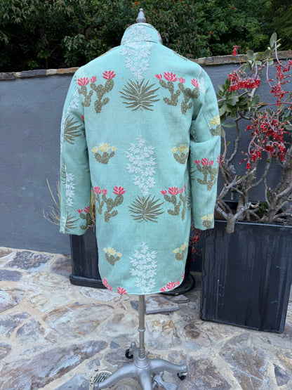 Campfire Long Coat Cotton Desert Flowers Woman’s Large
