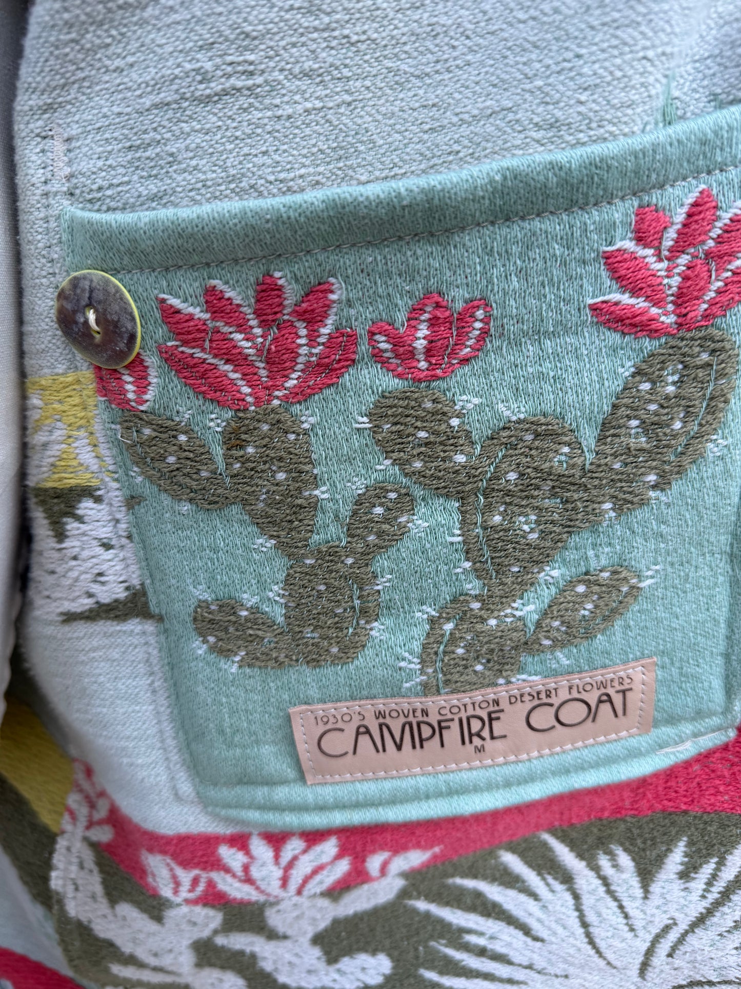 Campfire Long Coat Cotton Desert Flowers Woman’s Large