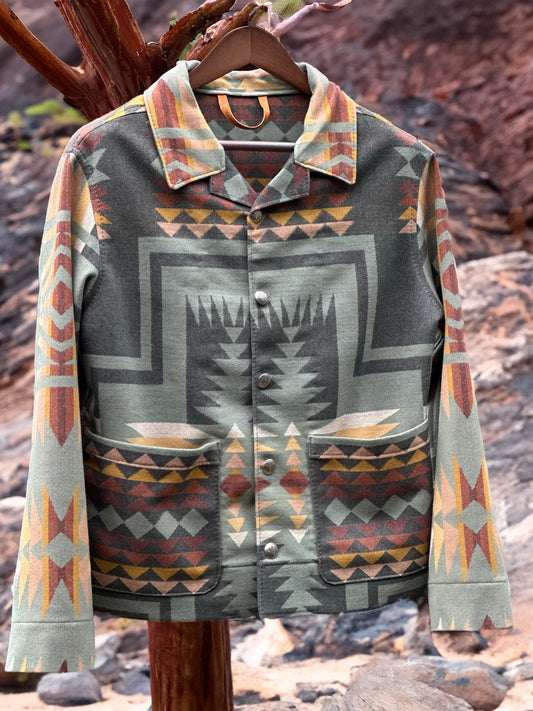 Campfire Coat Harding Sage Tonal Lightweight Pendleton® Wool Medium