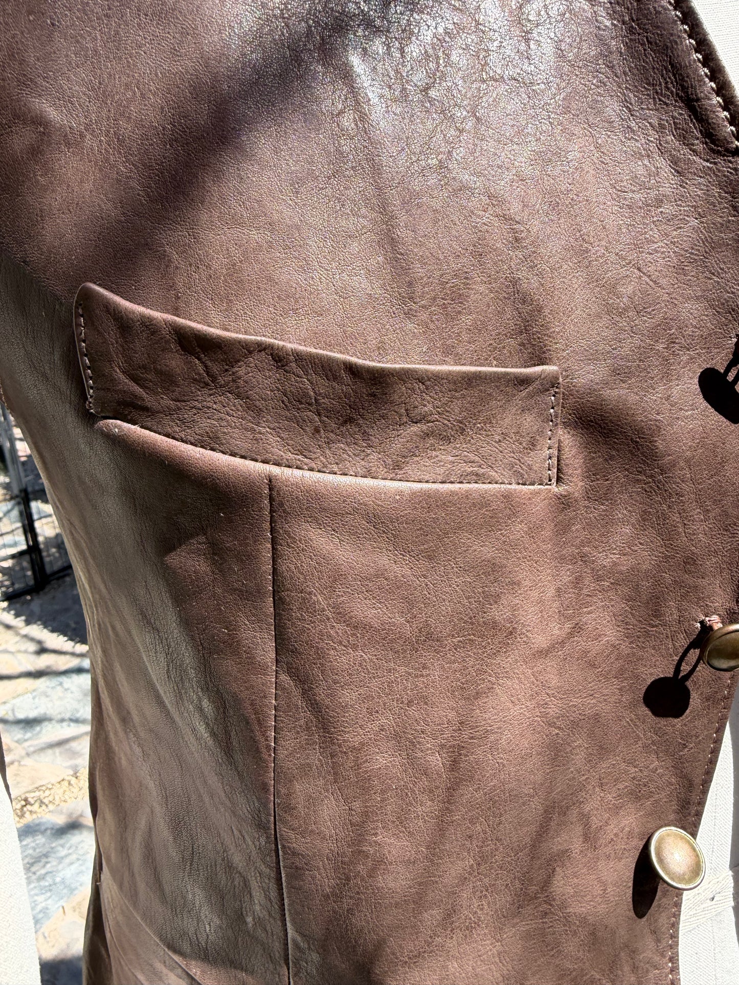 Brown Distressed Baby Calf Vest Medium