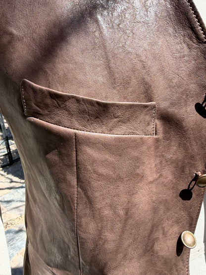 Brown Distressed Baby Calf Vest Medium