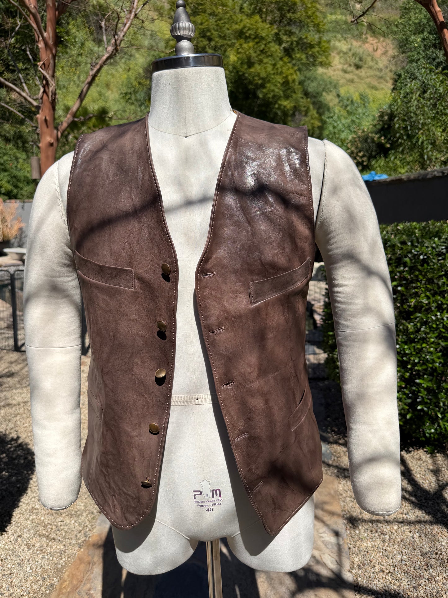 Brown Distressed Baby Calf Vest Medium