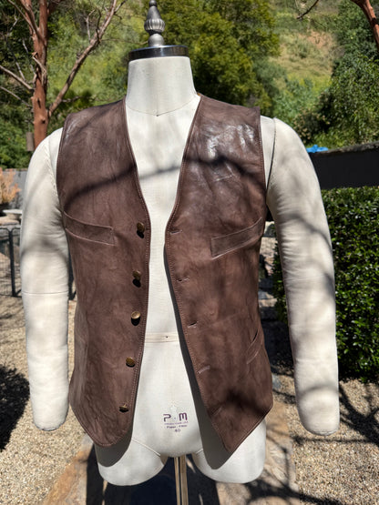 Brown Distressed Baby Calf Vest Medium