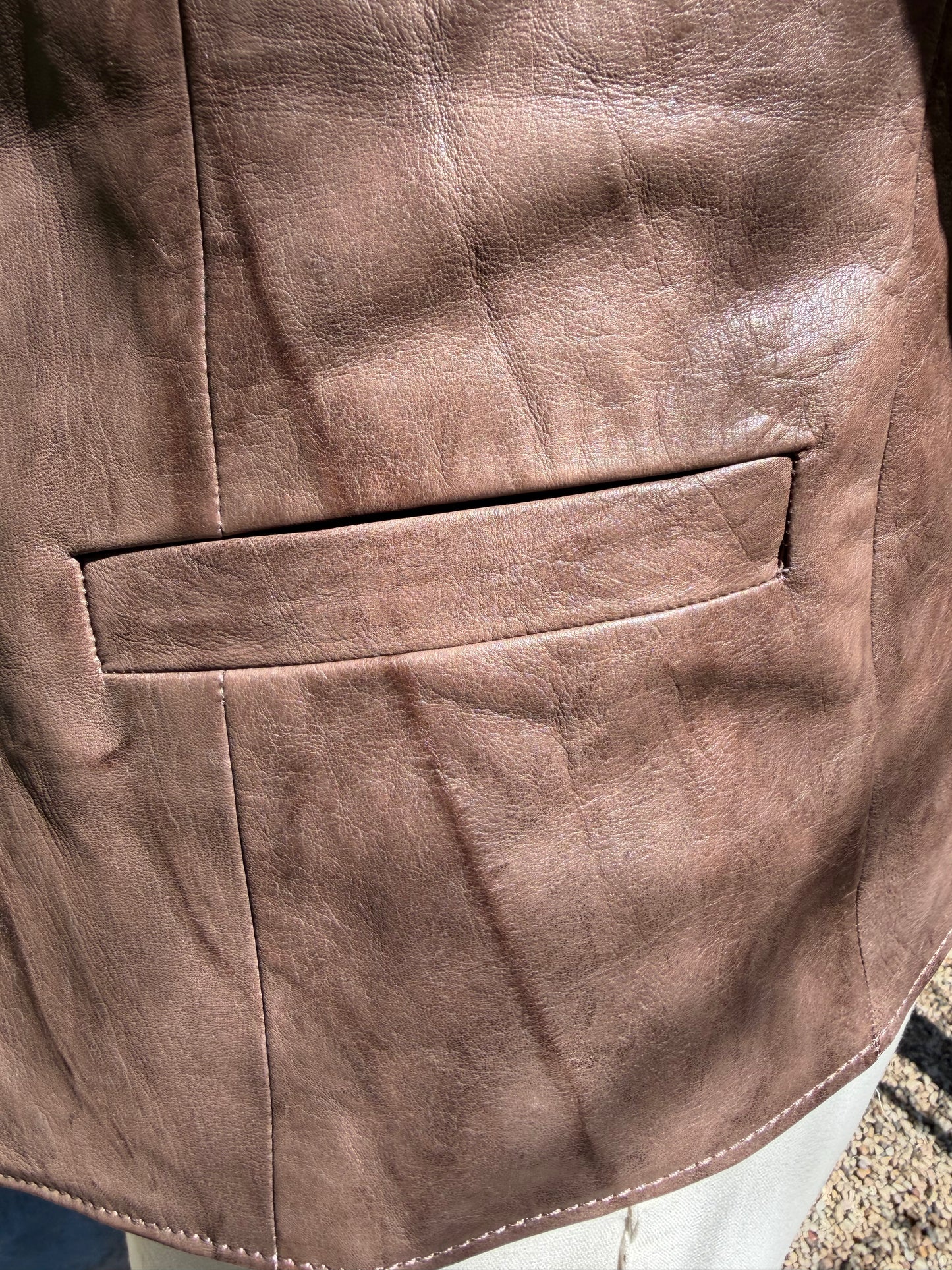 Brown Distressed Baby Calf Vest Medium