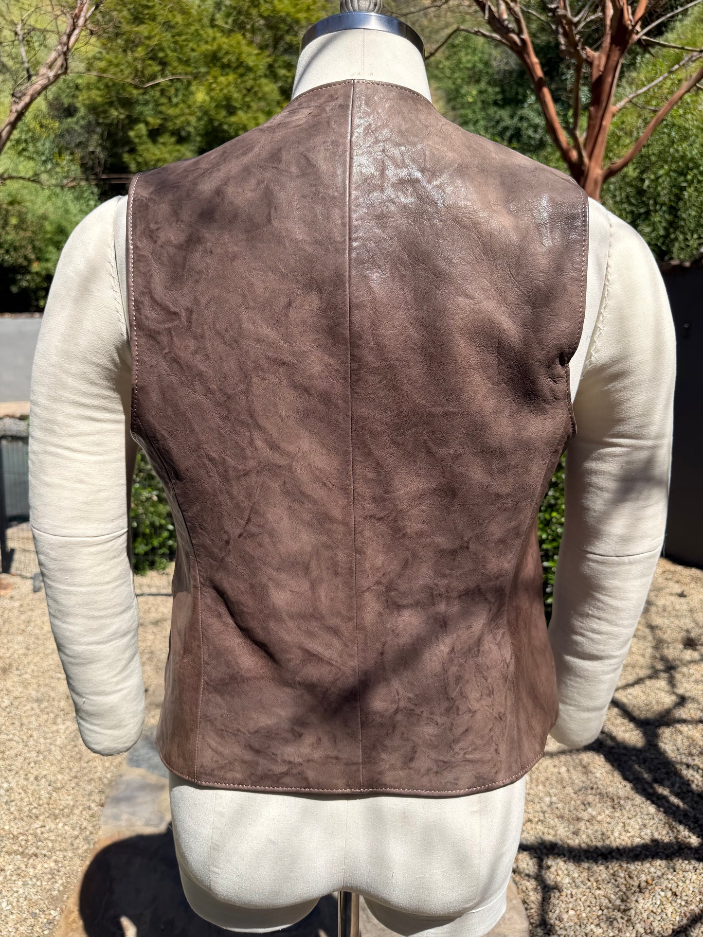 Brown Distressed Baby Calf Vest Medium