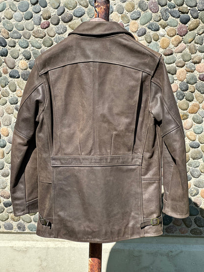 Charcoal Leather Ranch Coat