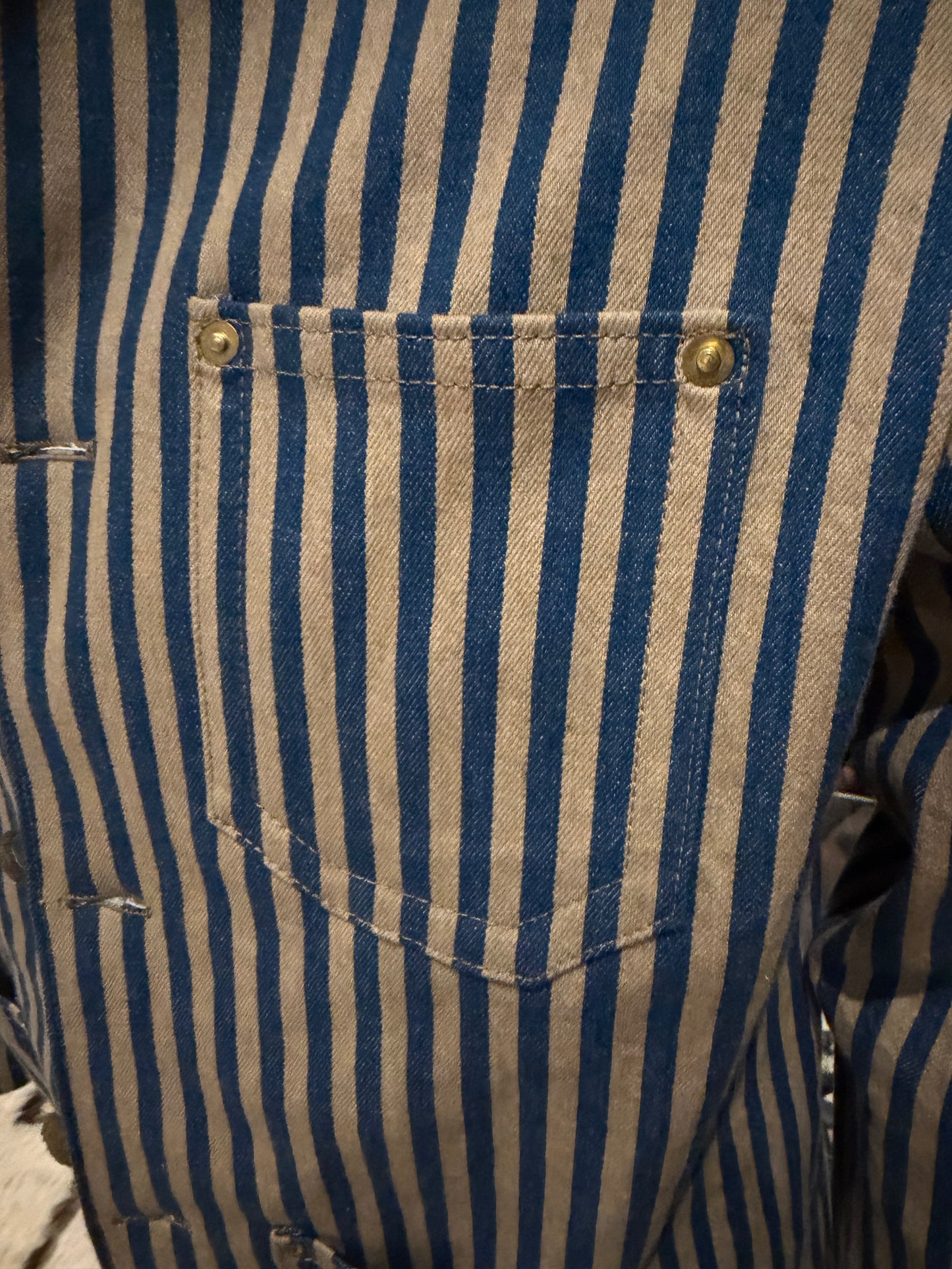 Campfire Classic Chore Coat Medium Cone Mills Stripe Denim