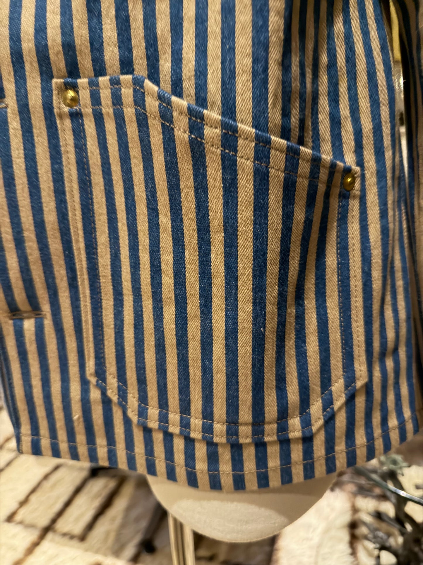 Campfire Classic Chore Coat Medium Cone Mills Stripe Denim