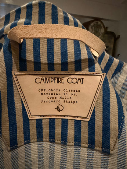 Campfire Classic Chore Coat Medium Cone Mills Stripe Denim