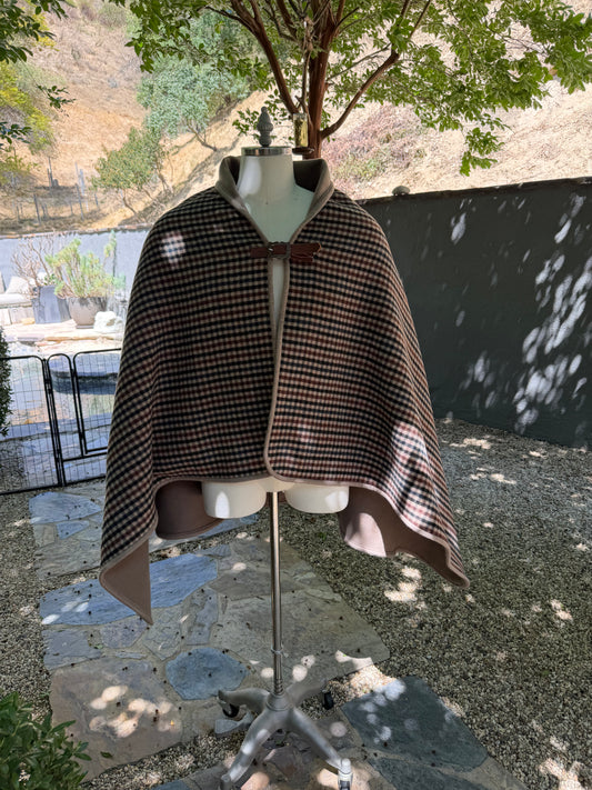 Japanese Wool Campfire Cloak with Vintage Sterling Buckle