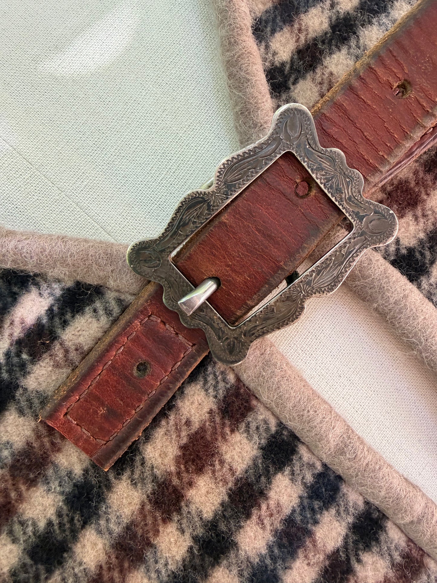 Japanese Wool Campfire Cloak with Vintage Sterling Buckle
