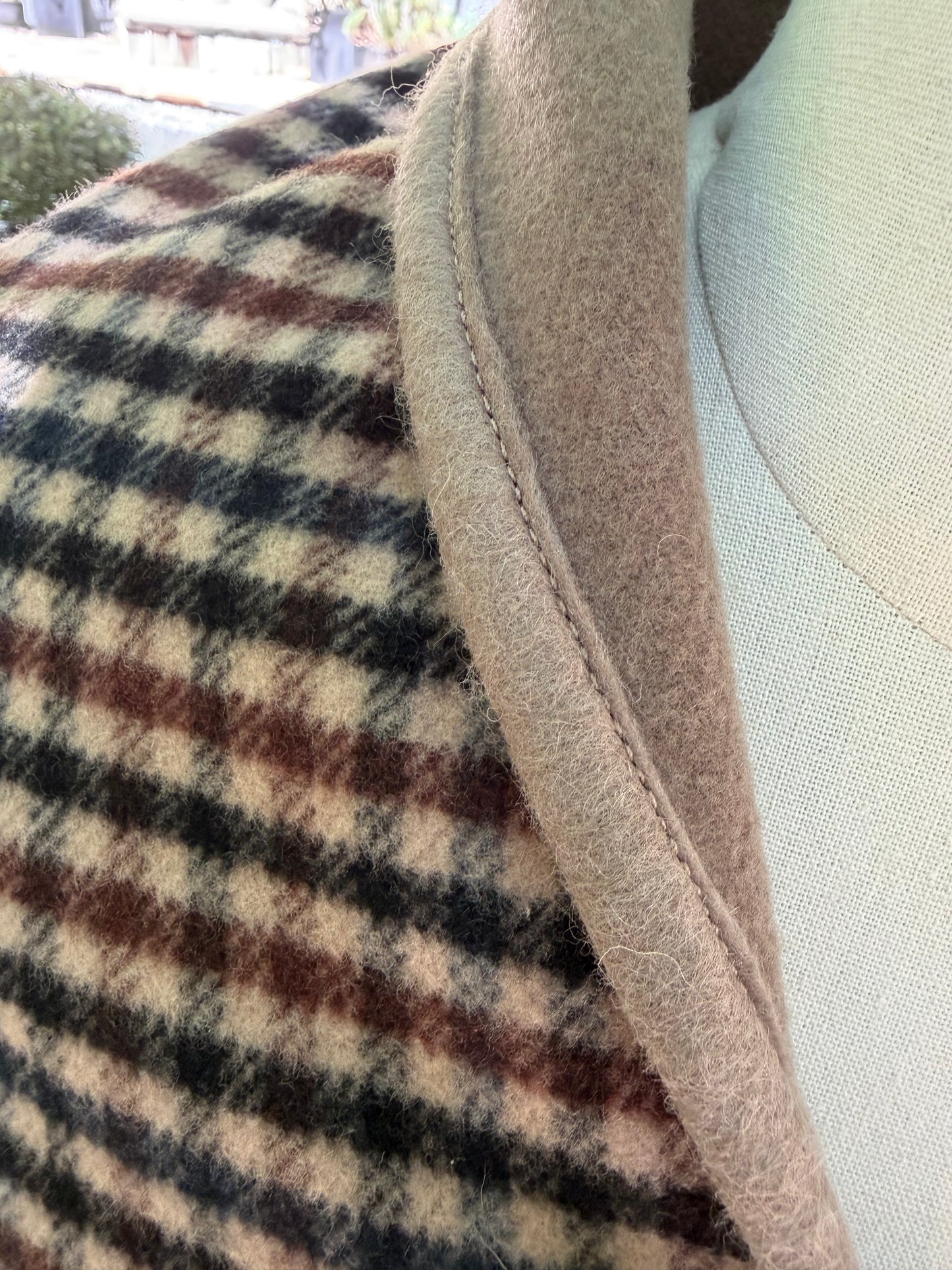 Japanese Wool Campfire Cloak with Vintage Sterling Buckle