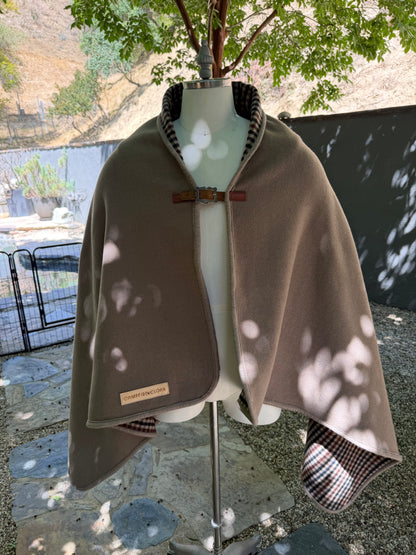 Japanese Wool Campfire Cloak with Vintage Sterling Buckle