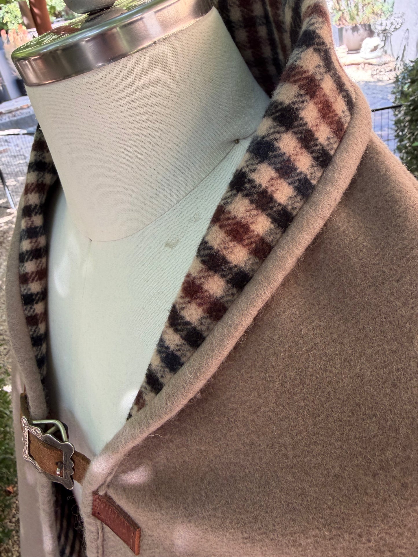 Japanese Wool Campfire Cloak with Vintage Sterling Buckle