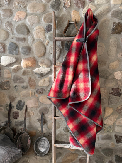 Japanese Checkered Wool Campfire Cloak