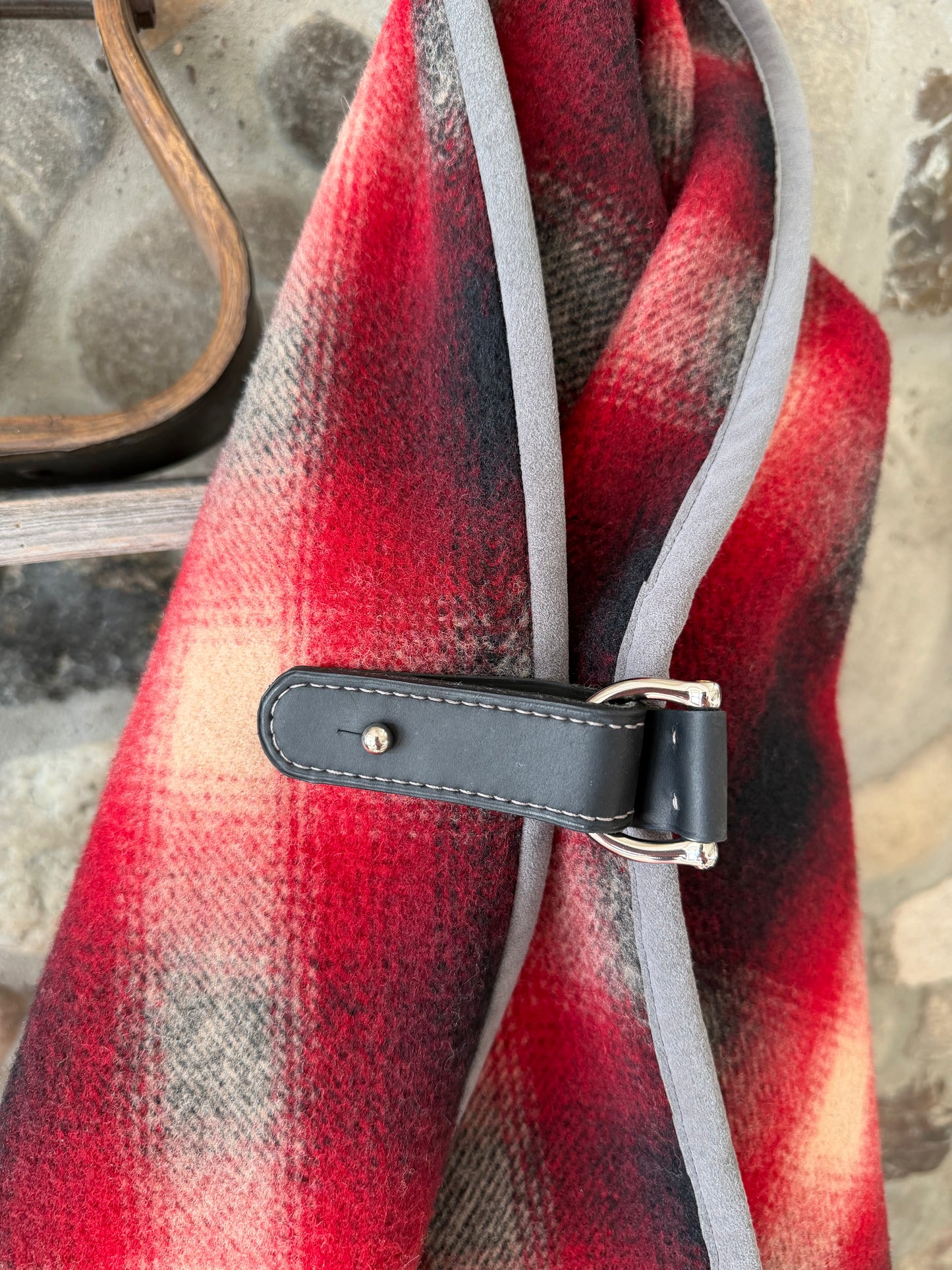 Japanese Checkered Wool Campfire Cloak