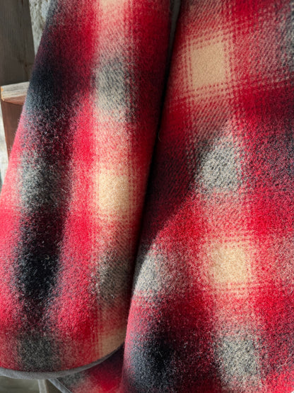 Japanese Checkered Wool Campfire Cloak