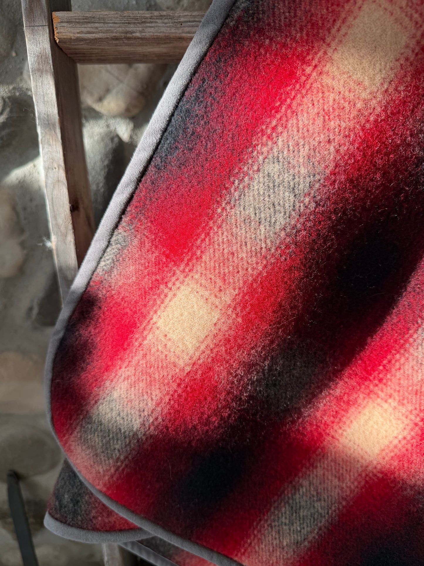 Japanese Checkered Wool Campfire Cloak