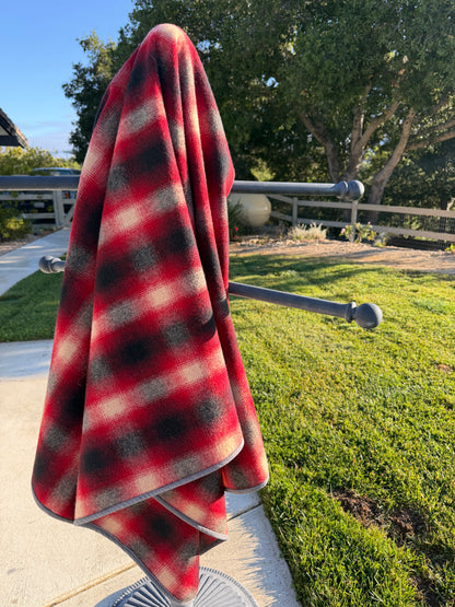 Japanese Checkered Wool Campfire Cloak