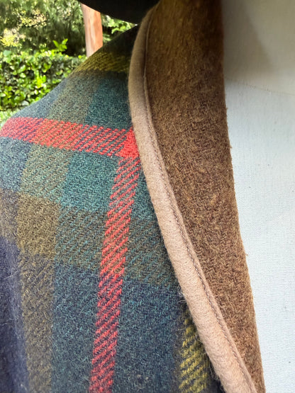 1920’s Plaid Wool Campfire Cloak