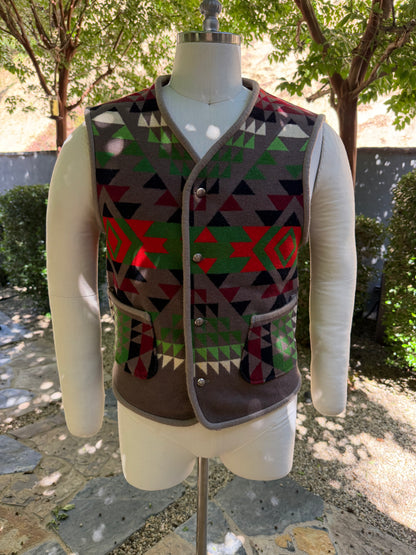 Campfire Vest 1940’s Pend Jacquard Woven Wool Medium