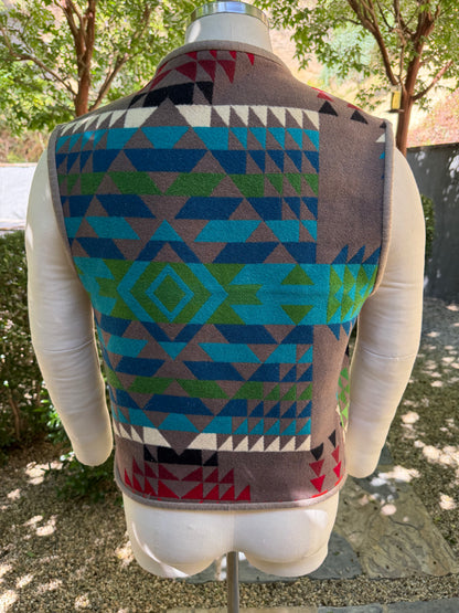 Campfire Vest 1940’s Pend Jacquard Woven Wool Medium