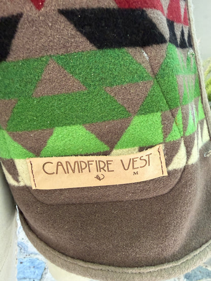 Campfire Vest 1940’s Pend Jacquard Woven Wool Medium