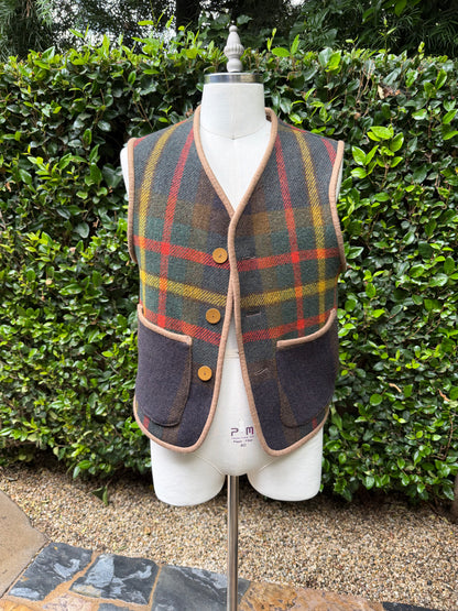 Campfire Vest 1920’s Jacobs Oregon City Mills Jacquard Woven Wool Medium
