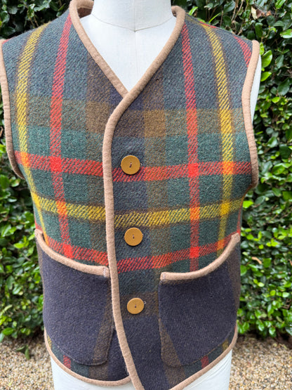 Campfire Vest 1920’s Jacobs Oregon City Mills Jacquard Woven Wool Medium