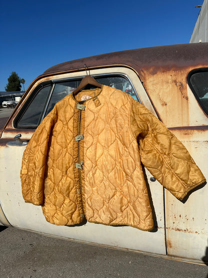 Honeysuckle M-65 Golden Yellow Liner Jacket L-XL – Campfire Coats Honeysuckle M-65 Golden Yellow Liner Jacket L-XL – Campfire Coats