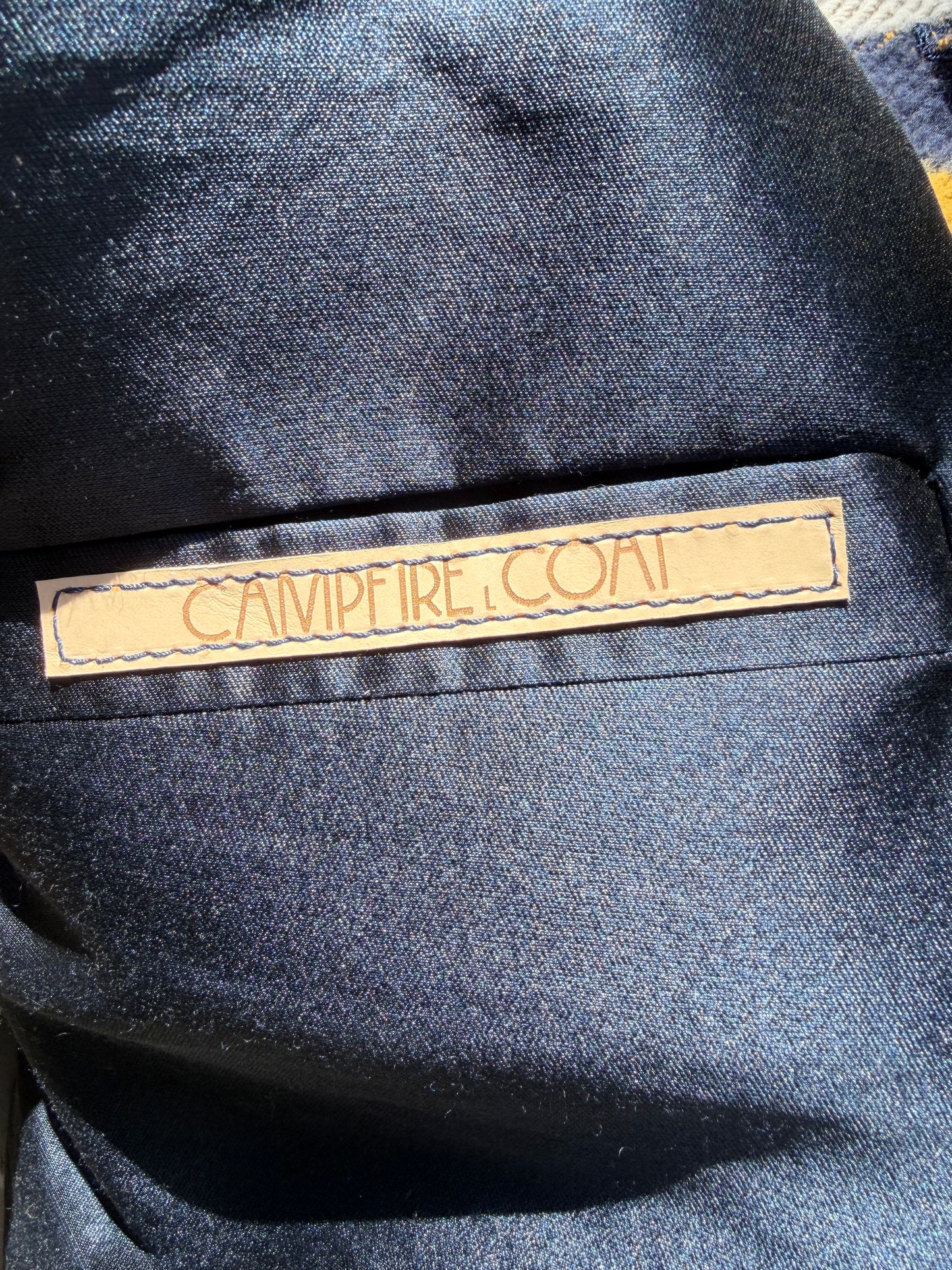 Japanese Brushed Cotton Campfire Coat Large Yellow White Blue Grey Plaid