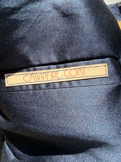 Japanese Brushed Cotton Campfire Coat Large Yellow White Blue Grey Plaid