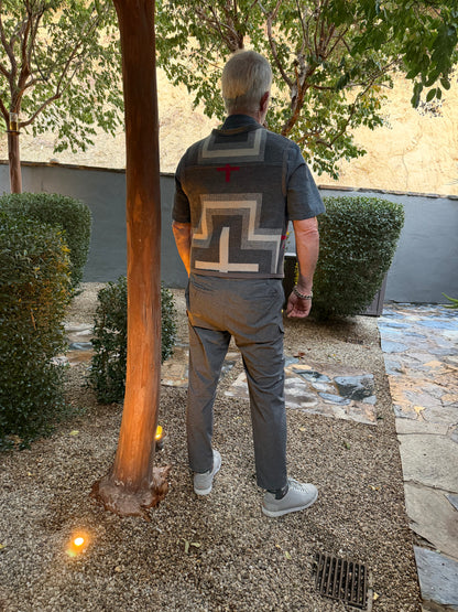 Campfire Vest Pend Jacquard Woven Wool Medium San Miguel Reversible