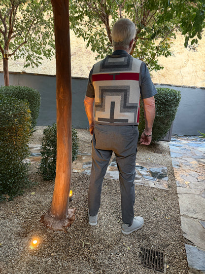 Campfire Vest Pend Jacquard Woven Wool Medium San Miguel Reversible