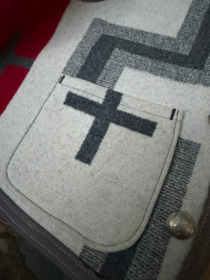 Campfire Vest Pend Jacquard Woven Wool Medium San Miguel Reversible