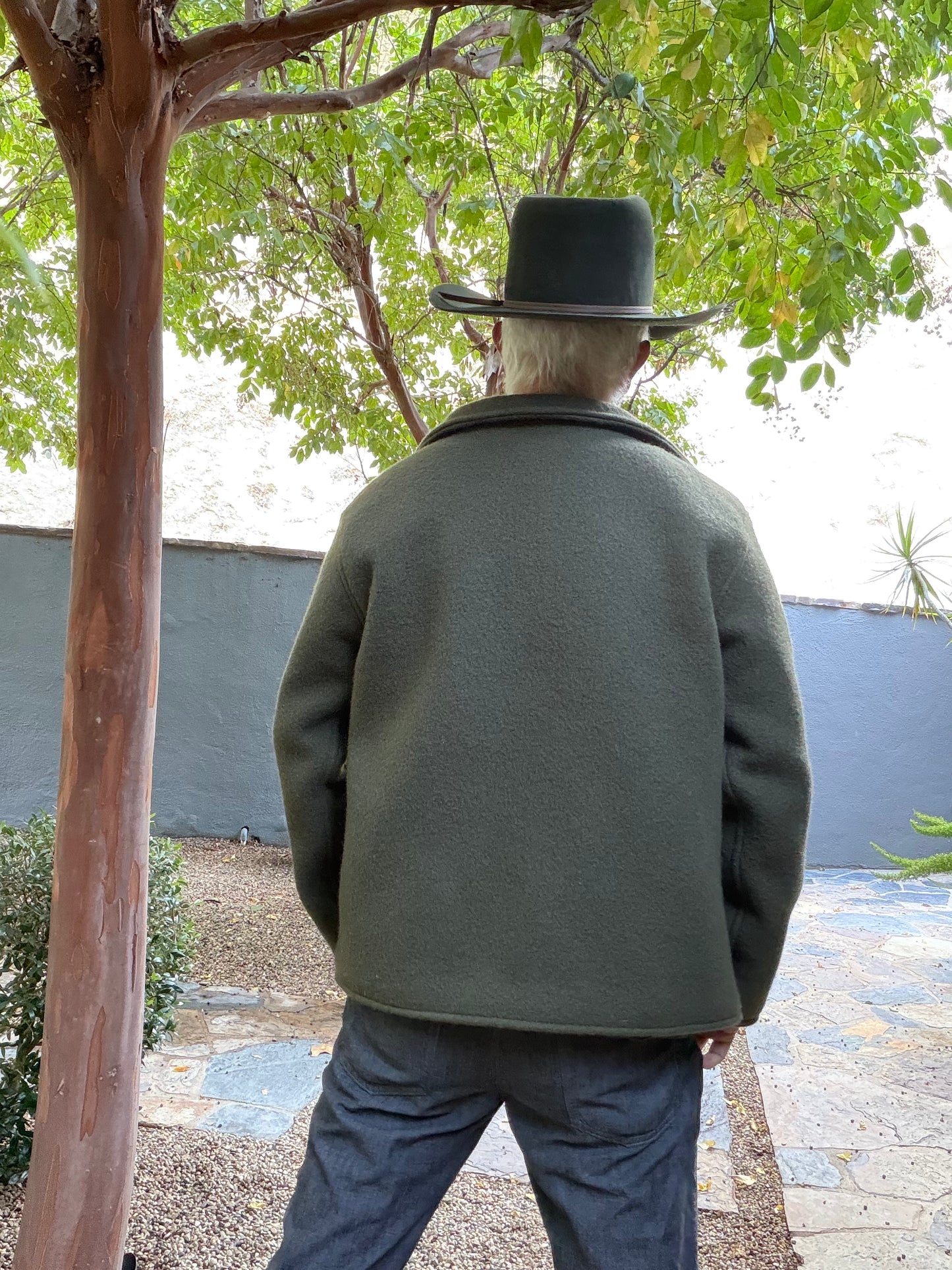 Olive Green Boucle Wool Campfire Coat Medium