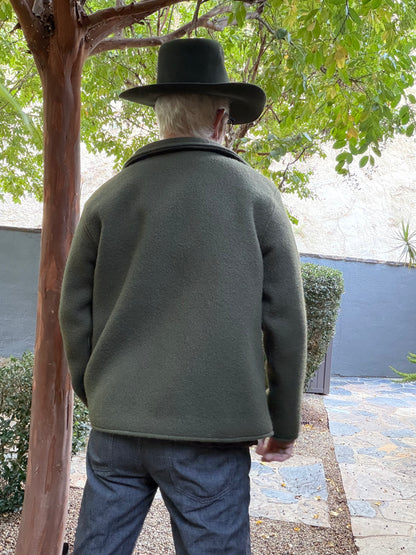 Olive Green Boucle Wool Campfire Coat Medium