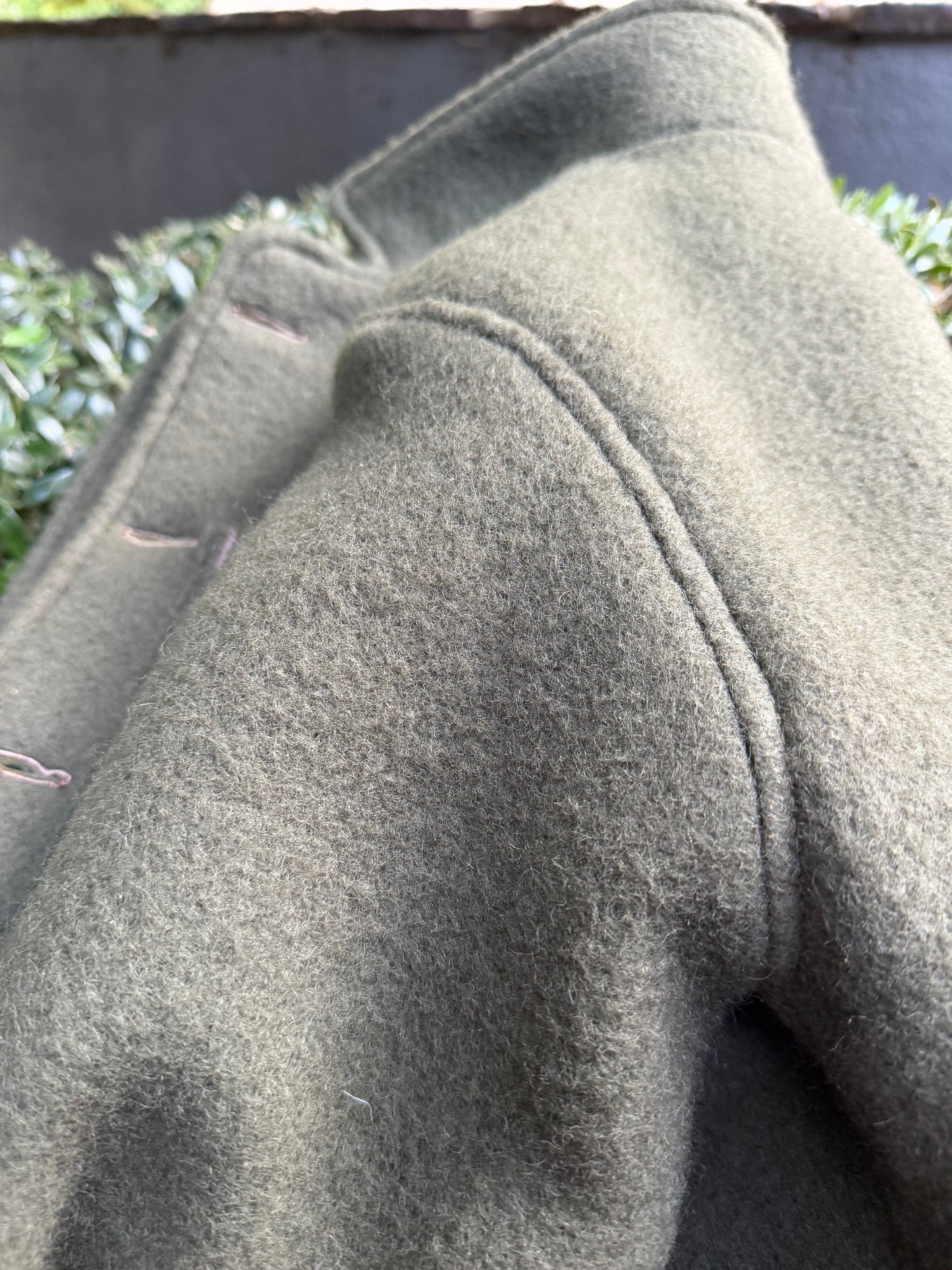 Olive Green Boucle Wool Campfire Coat Medium