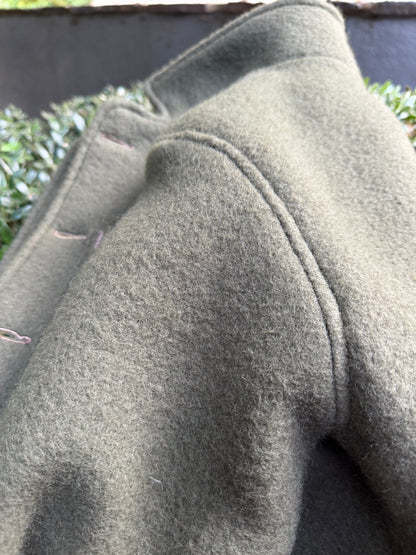 Olive Green Boucle Wool Campfire Coat Medium