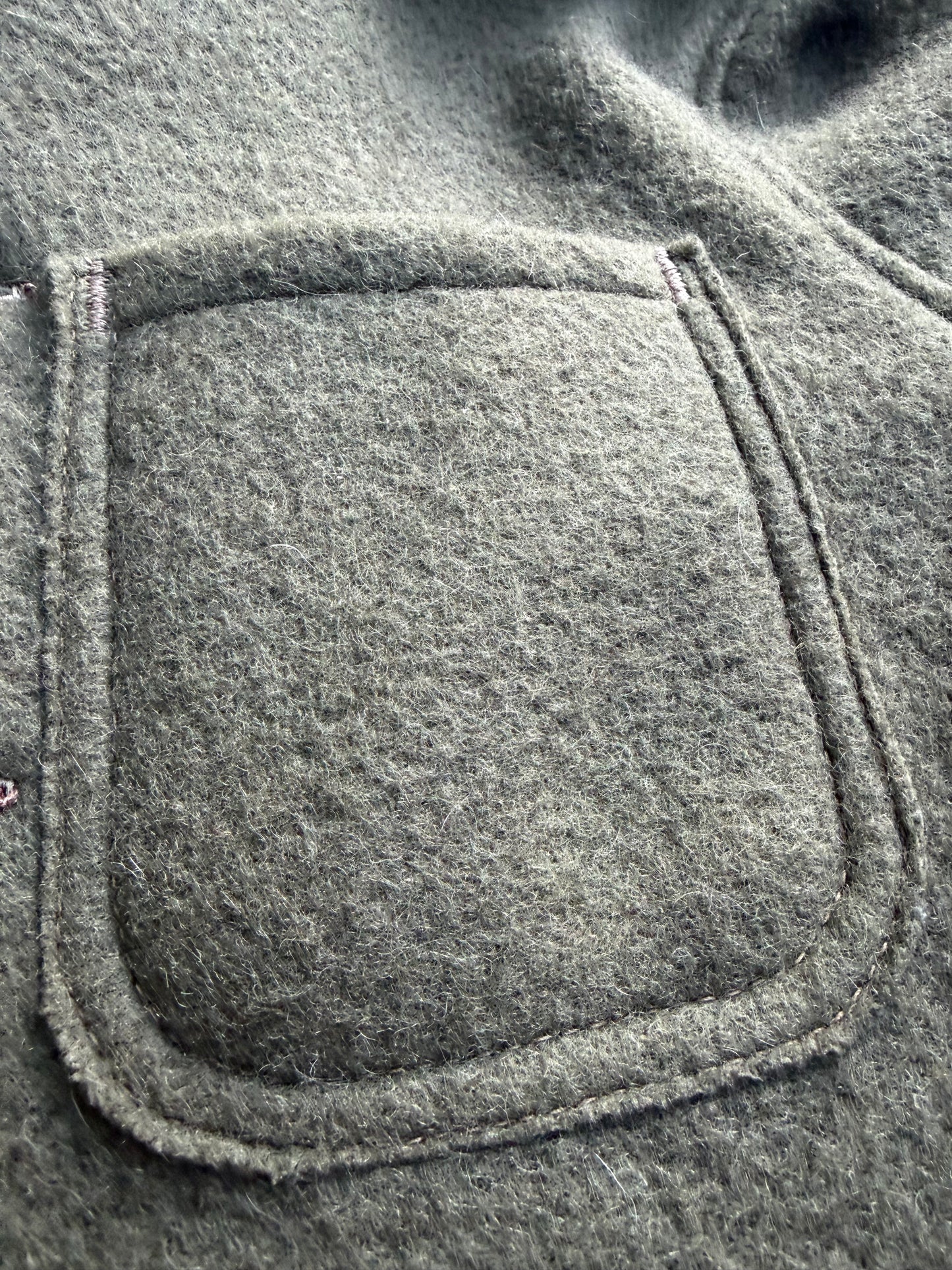 Olive Green Boucle Wool Campfire Coat Medium