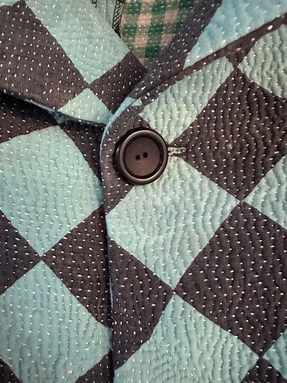Vintage Indian Cotton Kantha Blanket Campfire Coat Medium