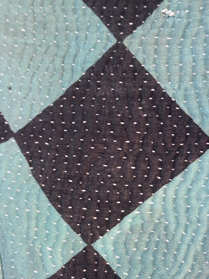 Vintage Indian Cotton Kantha Blanket Campfire Coat Medium