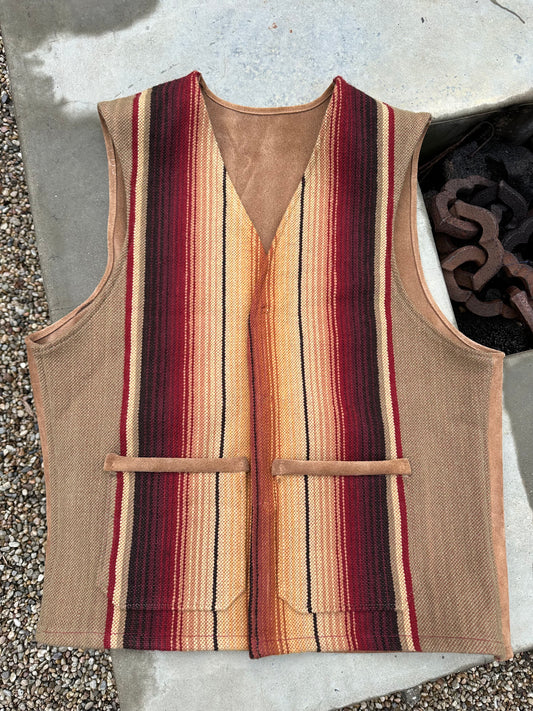 Hand Woven Marino Wool & Suede Vest